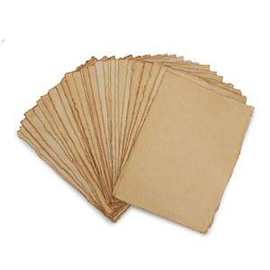FAUSTA 수제 빈티지 데클 엣지 페이퍼 50매(150 GSM) 8.3 X 5.8인치(A5), 고급스러운 이집트 면지, 백지, 스케치, 드로잉, 혼합 미디어 페이퍼용 질감의 골동품 종이