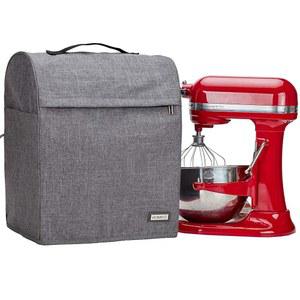 KitchenAid 6 /7 /8 쿼트 볼 리프트 먼지 커버(액세서리용 지퍼 포켓 포함), 그레이(특허 디자인)