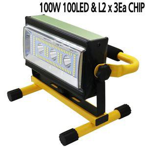 [무배] 100W L2x3Ea 충전식 투광기 작업등100 LED 랜턴