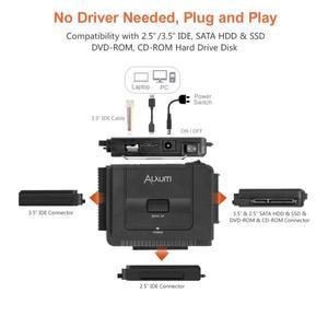ALXUM 노트북 컴퓨터용 USB 3.0STAT IDE 어댑터 SSD HDD 하드 드라이브 외장 데이터 전송 변환기 2.5 인치