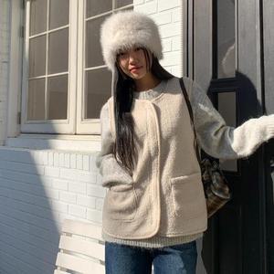여자 겨울 4컬러 러블리 포켓 양털 조끼 베스트