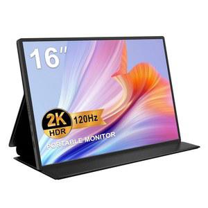 AYY 2K 휴대용 게이밍 모니터 16인치 120HZ 2560X1600 QHD 여행용 노트북 IPS 컴퓨터 외장 보조 화면 USB C HDMI 모니터(PC MAC XBOX 호환용 PS5용 스마트 커버 포함)