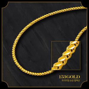 153골드 [최신] 순금 24K KSOL 3054 나뭇잎컷팅 37.5g (10돈) 목걸이 10돈 부터는 목걸이 더블체인