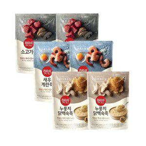 햇반죽 소고기죽 420g x2개+새우계란죽 420g x2개+누룽지닭백숙죽 420g x2개