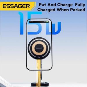 Essager 마그네틱 무선 충전기 차량용 휴대폰 핸드폰 거치대  15W 고속  페이스트 마운트 스탠드  맥세이프