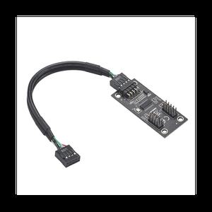 AT87-USB 허브 USB 분배기 USB2.0 9핀-듀얼 9핀 어댑터 라이저 메인보드 커넥터 1-2 연장 케이블