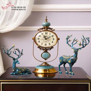 엔틱 탁상 시계 책상 인테리어시계 앤틱 탁상형 183 아날로그감성 노르딕 290 기능적인 4 아이스 유약 도자기 탁상시계 무음주행 시