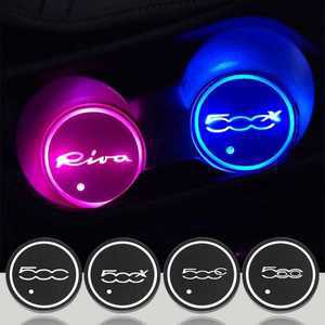 차량용보온컵 차 물컵 병 자동 홀더 매트 패드 빛나는 코스터 피아트 500 레드 C E L S X Riva