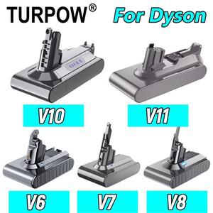 다이슨 호환 V6/DC58 V7 V8 V10 V11 진공 청소기 교체 배터리 충전식 21.6V 25.2V 용 Turpow