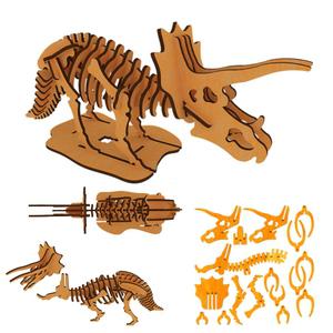 트리케라톱스 만들기 공룡 뼈모형 3D 나무 입체퍼즐 조립키트 DIY (일반형 37pcs)