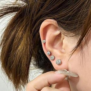 반짝반짝 예트렌쁜 스톤 원형 볼 피어싱 3mm