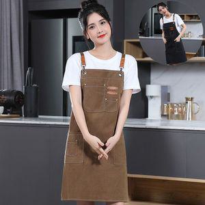 [이지커머스]캔버스 방수 앞치마 바리스타 카페 공방 빅사이즈 애견미용앞치마 목공앞치마 플로리스트앞치
