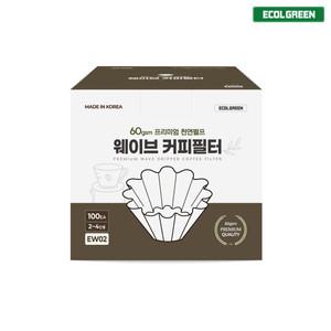 웨이브 커피필터 칼리타 185 천연펄프 드립필터