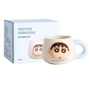 유아 세척편한 자석 탈부착 짱구 3D 페이스 머그컵 500ml 블루 아이선물 유아빨대컵