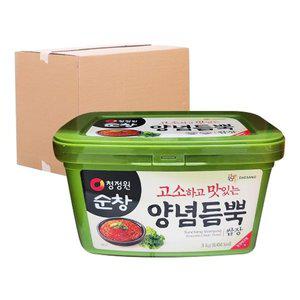 [청정원] 순창 양념듬뿍 쌈장 (사각) 3kg 4입 (박스)