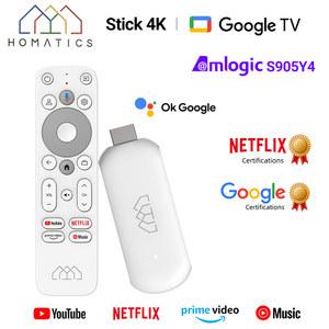 크롬캐스트 HOMATICS 넷플릭스 구글 4K TV 스틱 2GB LPDDR4 32G 스토리지 Amlogic S905Y4 지지대 돌비 애트모스 AV1