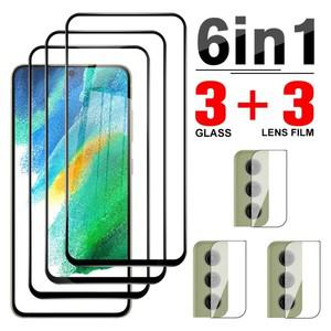 삼성 S21 S20 FE 카메라 렌즈 보호 필름에 대 한 갤럭시 5G 화면 보호기에 6in1 전체 커버 강화 유리