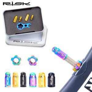 자전거 밸브 캡 튜브 뚜껑 마개 RISK 산악 도로 티타늄 프레스타 슈레이더 너트 렌치 먼지 커버 FV55 AV55