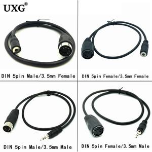 3.5mm 스테레오 잭 오디오 케이블 Aux Male M to F MIDI Din 5 핀 플러그 마이크 용 고품질 0.5M