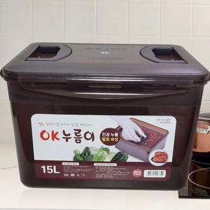 한진 okay 밀폐김치통 15리터누름이포함-직사각 조아통 밀폐용기
