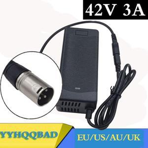 3핀 XLR 소켓커넥터가 있는 36V 리튬 배터리 전기 자전거 충전기용 42V 3A 스쿠터