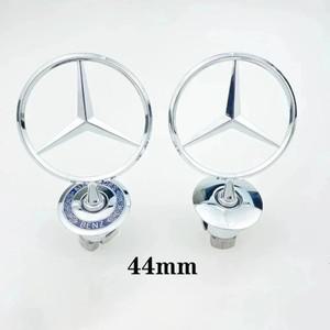 3D 메탈 블루 크롬 스타 보넷 후드 엠블럼 배지, 메르세데스 벤츠 W202 W221, 44mm, 1 개