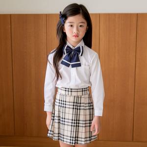 [키즈톡톡]시에나 여아 정장 (셔츠+치마) (5-15호) 유아 어린이 체크 교복 여름 춘추복 긴팔 반팔 놀이동산