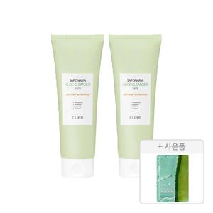김정문알로에 큐어 사포나리아 알로에 클렌져 150g, 2개 + 증정(큐어 알로에 슬라이스 젤리 마스크, 1매)
