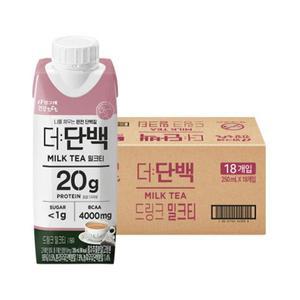 빙그레 [엄마맛집]더단백 드링크 밀크티 단백질 프로틴음료 250ml 18팩 1셋트 [프로틴 음료 운동전 운동후]