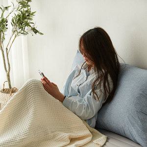 르우벤 블루 2인 등쿠션 커버