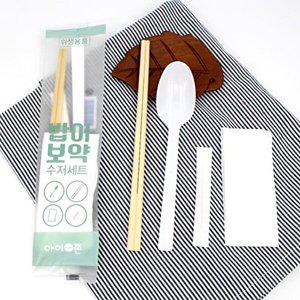 [너만아는잡화점]아이존 밥이보약 일회용 수저세트 100p 숟가락 젓가락 요지 냅킨