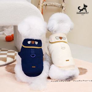 딩동펫 반려동물 곰돌이 베어 카라 나시 티셔츠