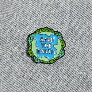 CQZ159 Save the earth 지구 환경 켐페인 보호 뱃지 배지