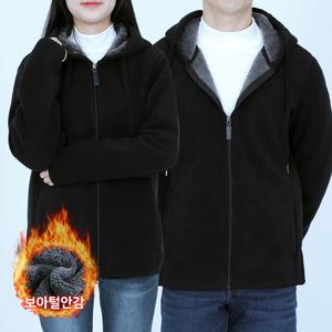 겨울작업점퍼 보아털 후드 집업 후리스 내피 방한 보온 작업복 상의 러닝 바람막이 기모 아빠 패딩 뽀글이 커플 빅사이즈