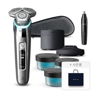 [앱추가할인] 필립스 SkinIQ 9000 시리즈 전기면도기 S9985/67 크롬 실버, 1개 + 코털트리머, 1개 + 증정 (쇼핑백, 1개)