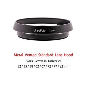완벽호환 통풍 표준 렌즈 후드 금속 나사 장착 공용 블랙, 카메라 사진 액세서리, 52mm, 82mm