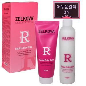 젤코바 리플렉스 세피아 칼라 골드 염색약 1제2제 각220g (색상 3N어두운갈색) /(소량구매구성) /저자극염.색약 염색 새치염.색 새치커버/ 정품