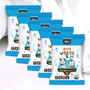 헹굼없는 시트형 휴대 강아지샴푸 10매 X 5 애견샴푸린스
