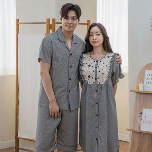 [바풀]CA3S334 15 커플잠옷 순면 파자마 반팔 원피스 잠옷 세트_P336064445