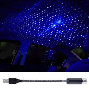 LEDCARE USB 프로젝터 나이트 라이트, 휴대용 조절 가능한 스타 루프 라이트 자동차 실내 LED 로맨틱 분위기의 스타 라이트 자동차 트럭 침실 파티 장식((바이올렛 블루))