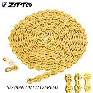 ZTTO MTB 도로 자전거 골드 체인, 6, 7, 8s, 9s, 10s, 11s, 12s 스피드 체인, 범용 고품질 내구성 체인 전