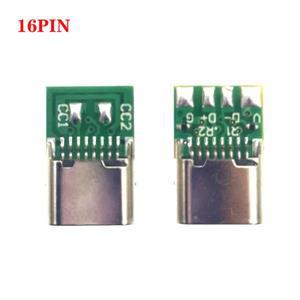 USB 3.1 C타입 잭 커넥터  암 소켓 리셉터클 어댑터-납땜 케이블 4 6 납땜 조인트  cc1 cc2  핀
