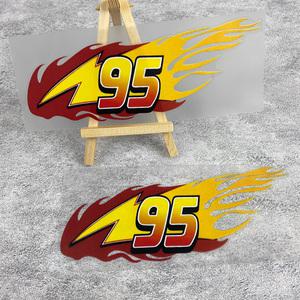 불꽃 번호 95 오토바이 스티커 자외선 차단 DIY 오토바이 연료 탱크 비닐 데칼 전기 스쿠터 내구성 장식 1