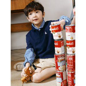 [BEANPOLE KIDS] [Essential] 스 피케 칼라 티셔츠 네이비 (BI5242UE7R)