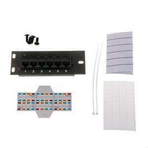 N7MC 6- 포트 CAT5E 차폐 패치 패널 랙 마운트 6 X Gigabit RJ-45 이더넷