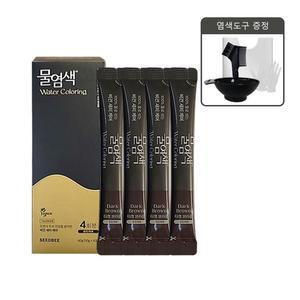 씨드비 물염색 시즌2 프리미엄 새치 커버 염색약 다크 브라운 4회분+염색볼200ml외 도