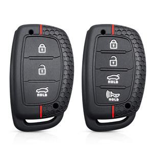 차키케이스 현대 솔라리스 Verna Elantra 산타페 I10 I20 I30 I35 I40 IX35 IX45 Creta Tucson Accent 버튼 실리콘 플립 자동차 케이스
