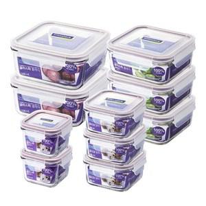 글라스락 퍼플에디션 정사각 베스트 10조(1200ml 2개+850ml 3개+490ml 3개+210ml 2개)
