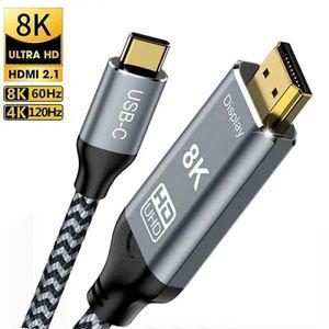 모니터연결케이블 연결선 USB C to HDMI 호환 케이블 8K 4K 21 썬더볼트 3 4 8K60Hz 4K120Hz 아이폰 15 맥