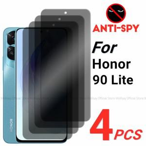 Honor 90 Lite용 프라이버시 스크린 보호대 안티 스파이 강화 유리 휴대폰 2 PCs